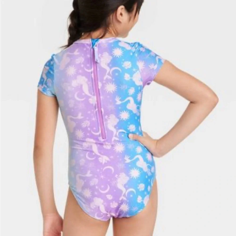 Girls' Mermaid One Piece Rash Guard - Cat & Jack